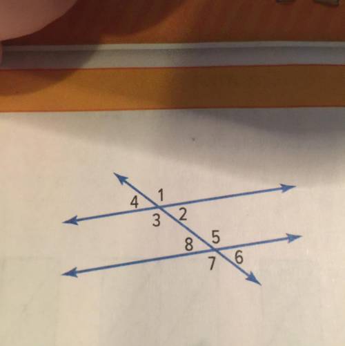 1. Name a pair of angles for each of the following. (Lesson 1) a. corresponding angles b. alternate