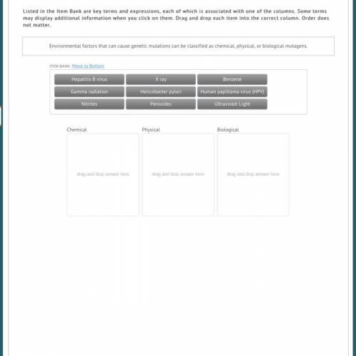 Environmental factors that can cause genetic mutations can be classified as chemical, physical, or b