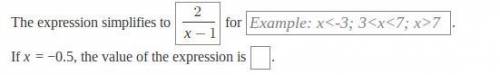 Simplify:  I know the answer for the simplification part I do not know the inequality though