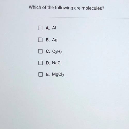 Which of the following are molecules?