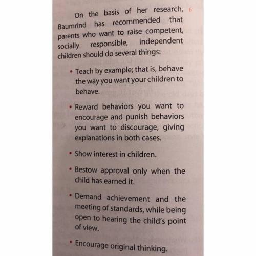 Which sentence best expresses the main idea of paragraph 6? A. “On the basis of her research, Baumri