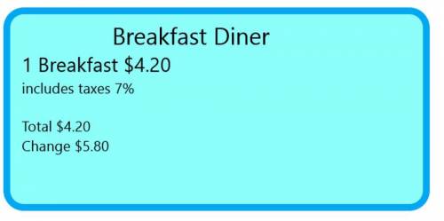 Calculate the tax paid for breakfast. Express the answer to 2 decimal place. I am confused please he