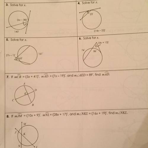 If arc CB equals 5x+41, arc AD equals 7x-19, and angle AED equals 89 degrees, find arc AD.