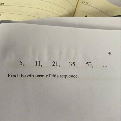 PLS HELP! find the nth term of the sequence