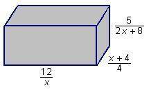 Using V = lwh, what is an expression for the volume of the following rectangular prism? A. 15/2x B.