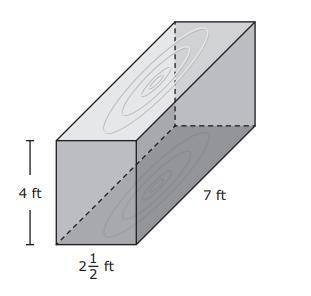 The figure represents a water trough in the shape of a rectangular prism. The dimensions of the wate