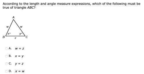 Question 25: Please help, according to the length and angle measure expressions, which of the follow