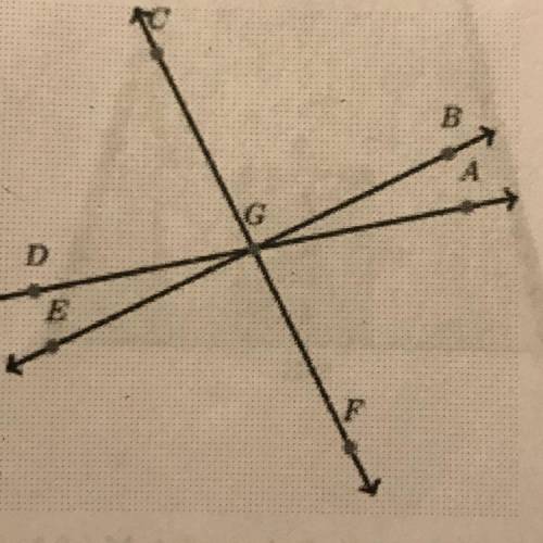 Name two pairs of adjacent angles