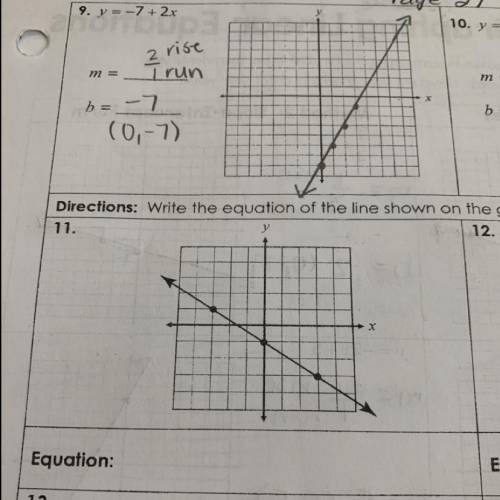 It says to write the equation of the line shown on the graph.