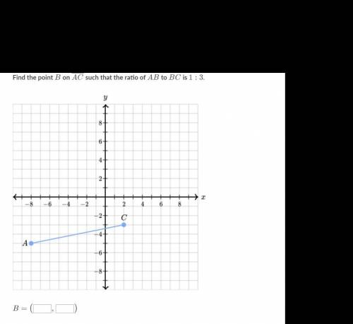 Find the point B on AC such that the ration of AB to BC is 1:3. wrong anwsers will be deleted.