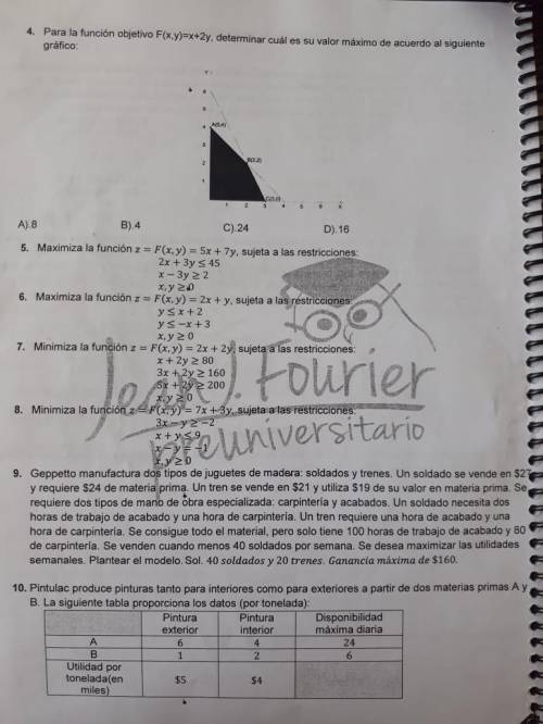 Xfavor algien que me ayude la pregunta 5.6 .7 .8 es de urgenciapor favor chicos