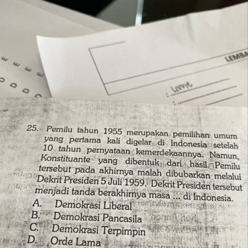 Dekrit presiden tersebut menjadi tanda berakhirnya masa...?