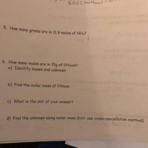 #6 How many grams are in 11.9 moles of lithium?