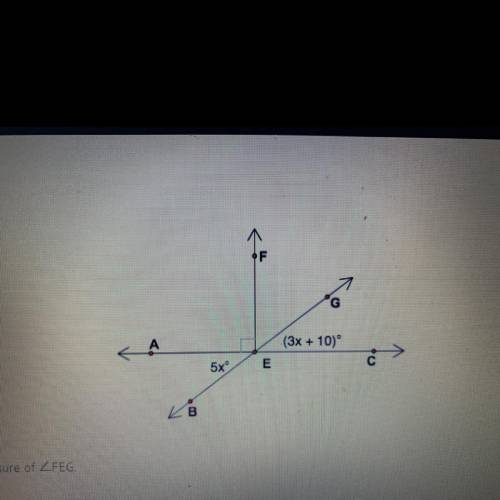 Find the measure of FEG