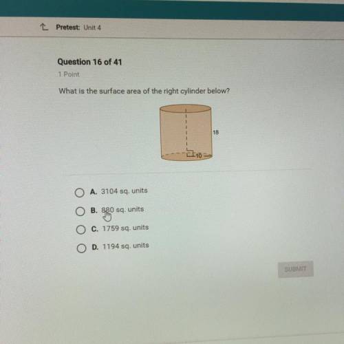 What is the surface area of the right cylinder below?