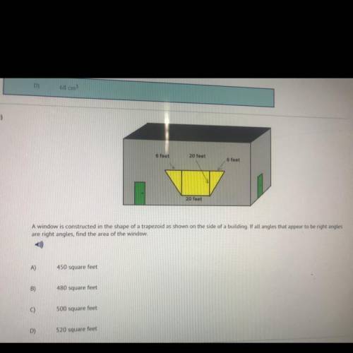 A window is constructed in the shape of a trapezoid as shown on the side of a building. If all angle