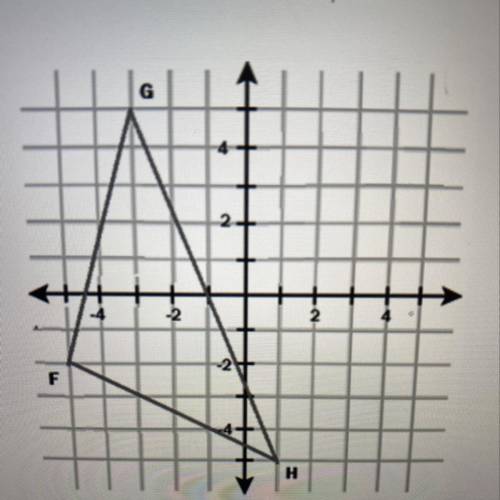 What are the new vertices of triangle FGH if the triangle is translated three units to the right?
