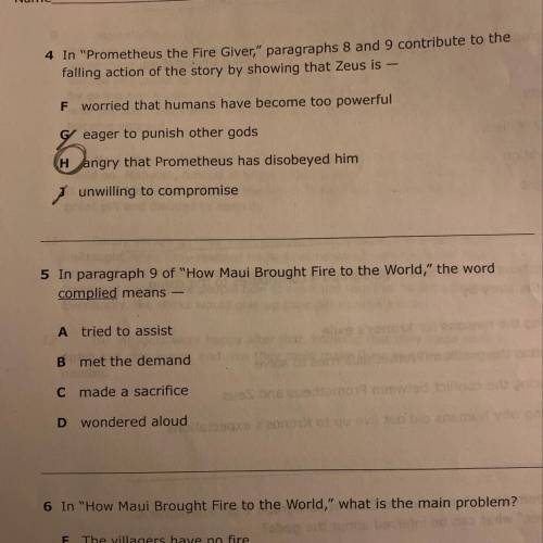 What is the answer to number 5