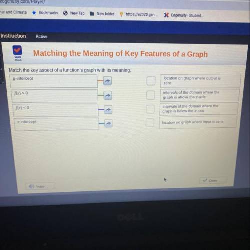 Match the key aspect of a function's graph with its meaning, y-intercept location on graph where out