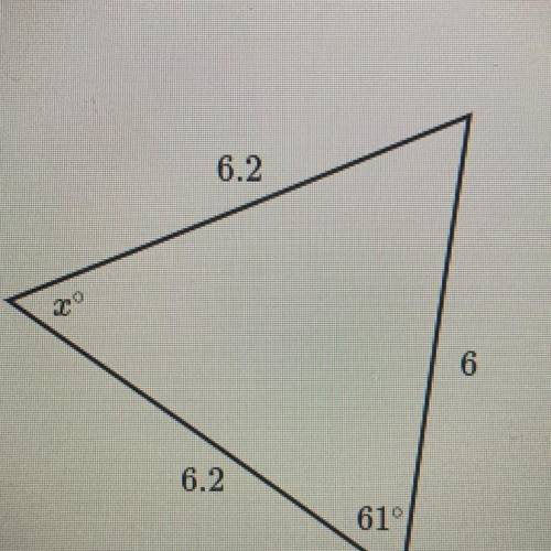 Find the value of x in the triangle shown below