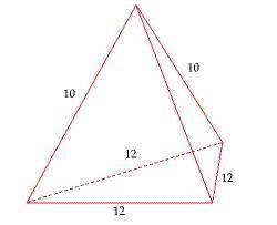 Can someone help me on this?? I'm stuck! Find the total area for the regular pyramid. T. A. =