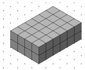 If each cube represents 0.25 in3, what is the volume of the prism? A) 6 in3  B) 12 in3  C) 48 in3  D