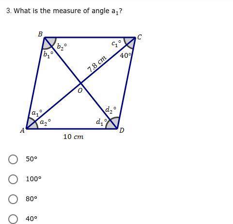 What is the measure of angle a1? --> This was difficult for me. Is there anybody can help?