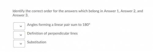 Identify the correct order for the answers which belong in Answer 1, Answer 2, and Answer 3.