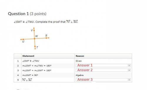 Identify the correct order for the answers which belong in Answer 1, Answer 2, and Answer 3.