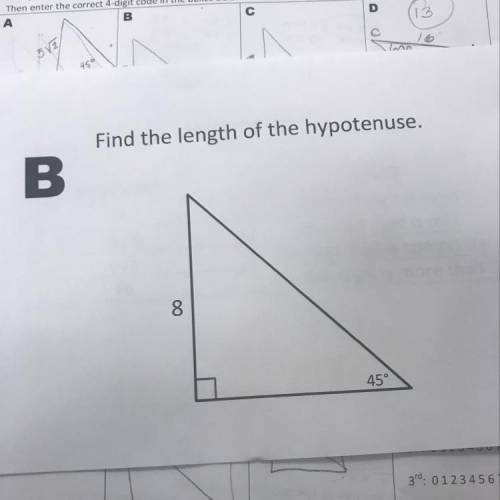 Find the length of the hypotenuse.