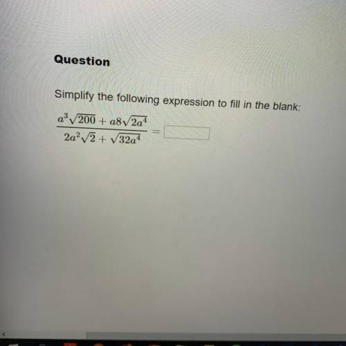 Simplify the following expression to fill in the blank: