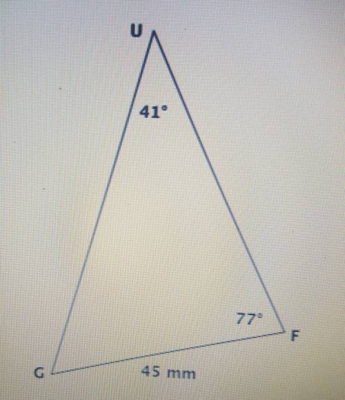 What is the length of the missing side UG? Round answer to the nearest tenth. Thanks for help