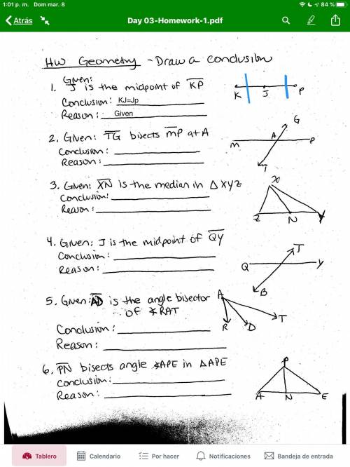 Homework-geometry Draw a co conclusion I need help with this guys ?