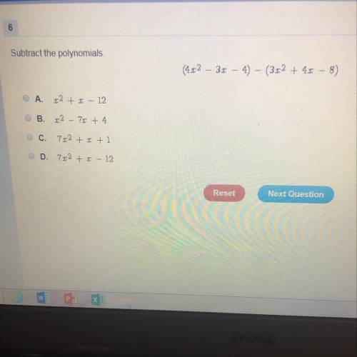 Subtract the polynomials.