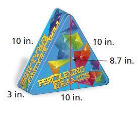 Find the surface area of the tin game case.