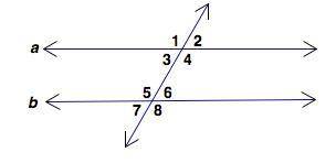Given: line a is parallel to line b Identify a pair of congruent corresponding angles. A) 1 & 4