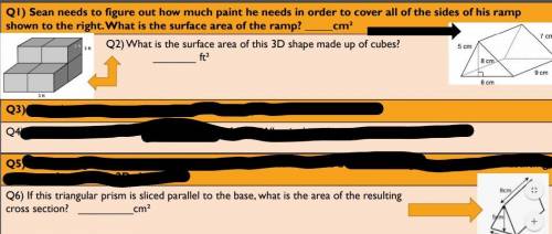 Please help is questions 1, 2, and 6! Please show work for brainliest!