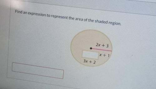 Find an expression to represent the area of the shaded region.2x + 3x+13x + 2
