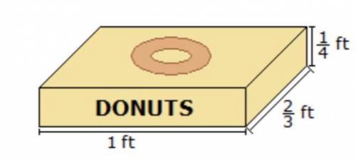 Kyle measured the length, width, and height of a donut box after all the donuts had been eaten. His