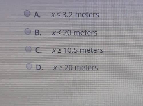 A wooden plank of length x is cut into 8 sections such thateach section is at most 2 1/2 meters long