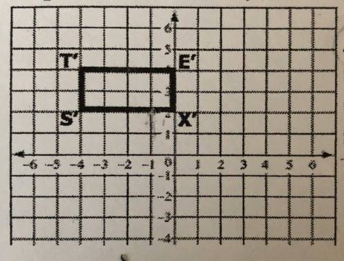 If rectangle T’E’X’S’ represents the image after a translation of 3 units to the right and 2 units d