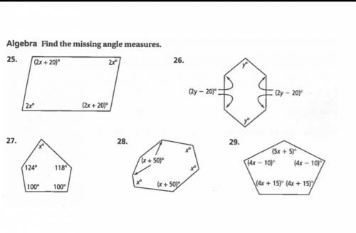 Find the missing angle measuresI did the first one I don't understand the rest