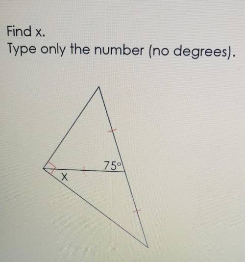 Type only the number (no degrees).Find x.