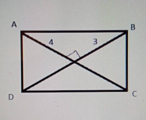 What does diagonal DB equal?• 4• 3• 6• 7