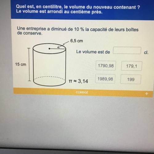 What is the volume of the new container in centiliters? The volume is rounded to the nearest cent. O