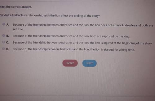 Select the correct answer.How does Androcles's relationship with the lion affect the ending of the s