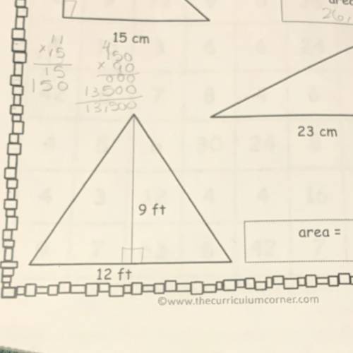 I’m trying to fine the area of this triangle  But show me how u did it