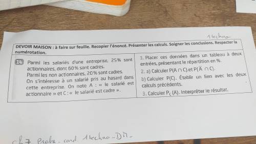 Bonsoir a tous pouvez vous m'aider svp a faire cette exercice merci bonne journée