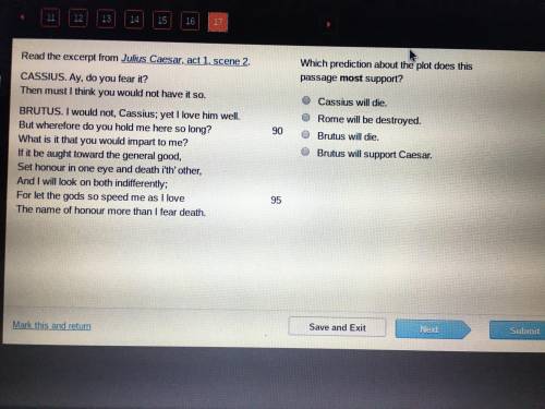 Julius Ceasar act 1 scene 2 Which prediction about the plot does this passage most support?