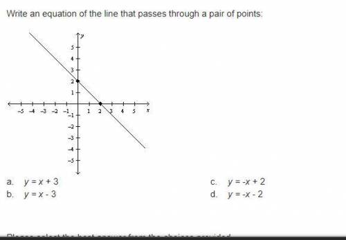 Write an equation of the line that passes through a pair of points: